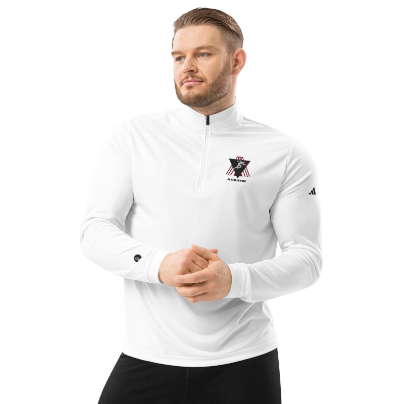 Pullover Adidas „Athletik“ mit Viertel-Reißverschluss – White Collection