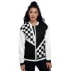 Unisex Bomberjacke Schachbrett Black&White – Bild 3