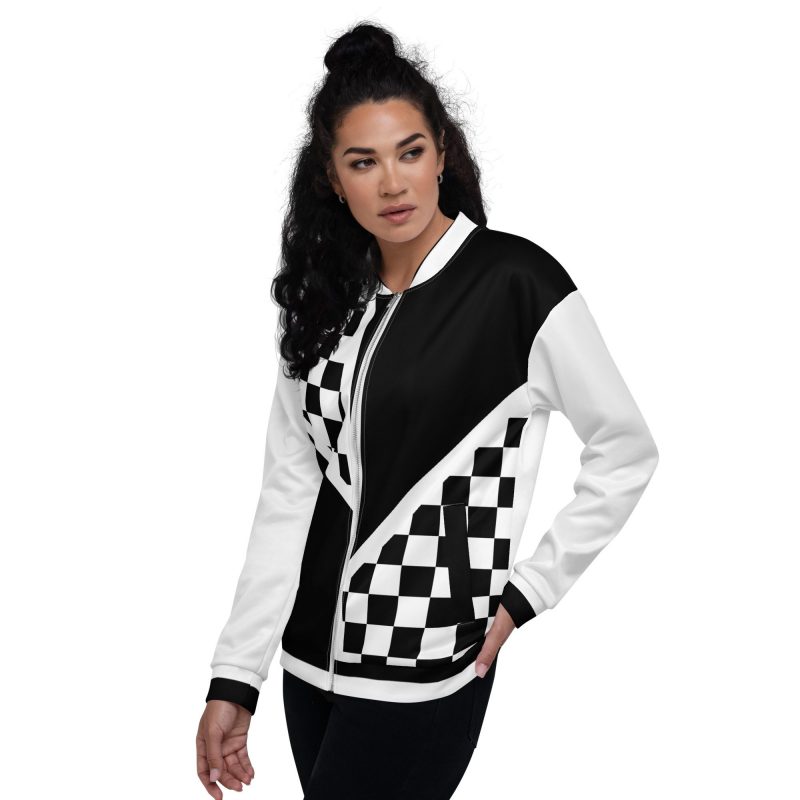 Unisex Bomberjacke Schachbrett Black&White