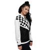 Unisex Bomberjacke Schachbrett Black&White – Bild 2