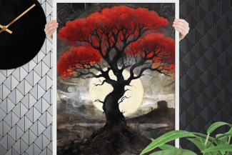 „Arbre Magique“ – Gerahmtes Poster auf hochwertigem, mattem Papier