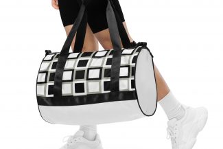 Wasserdichte Sporttasche mit Karomuster weiß - "Karo" Kollektion