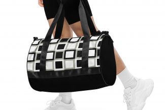 Wasserdichte Sporttasche für Männer mit Karomuster - schwarz - „Karo“ Kollektion