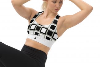 Longline-Sport-BH mit starkem Halt und Karomuster-Design - "Karo" Kollektion