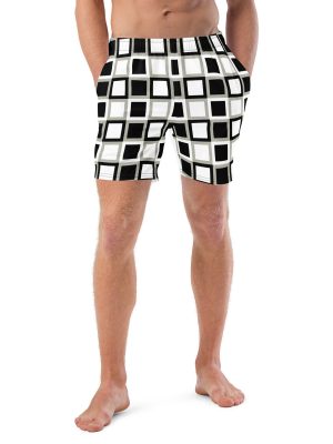 Herren Badehose mit Karomuster - recycelt - "Karo" Kollektion