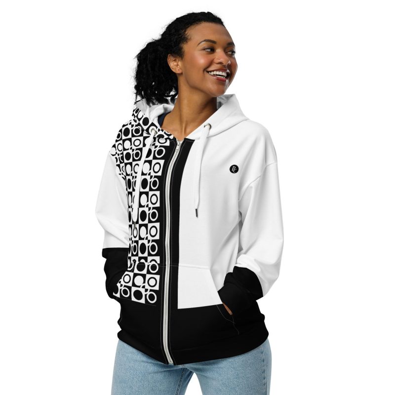Zip-Hoodie mit Kreismotiv – recycelt, unisex – „Hula Hoops“ Kollektion