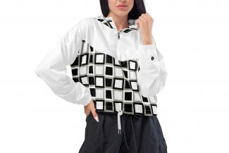 Bauchfreie Damen-Windjacke mit Karomuster - Atmungsaktiv & wasserdicht  - "Karo" Kollektion