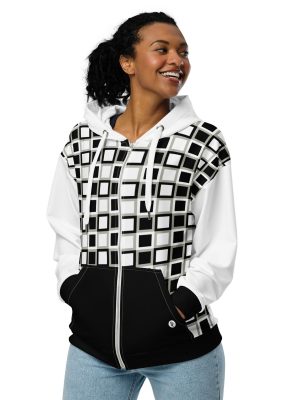 Zip-Hoodie kariert - recycelt, unisex - „Karo“ Kollektion